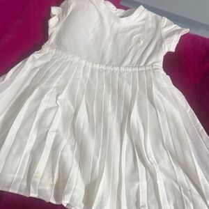 12M Baby Ralph Lauren SOFT White Pleated Dress